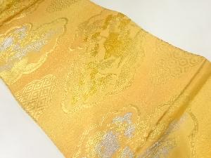 アンティーク　雲に家屋風景模様織出し袋帯（材料）